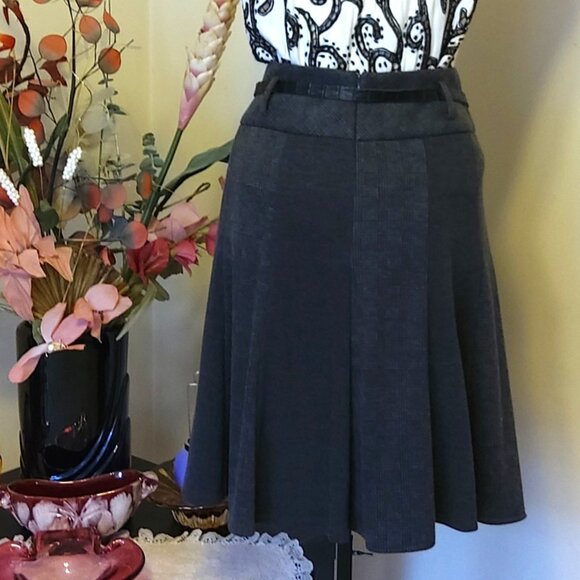 NWOT MEXX Well Tailored High-quality Gray Midi Lined Skirt with Belt Lightweight - Picture 5 of 7